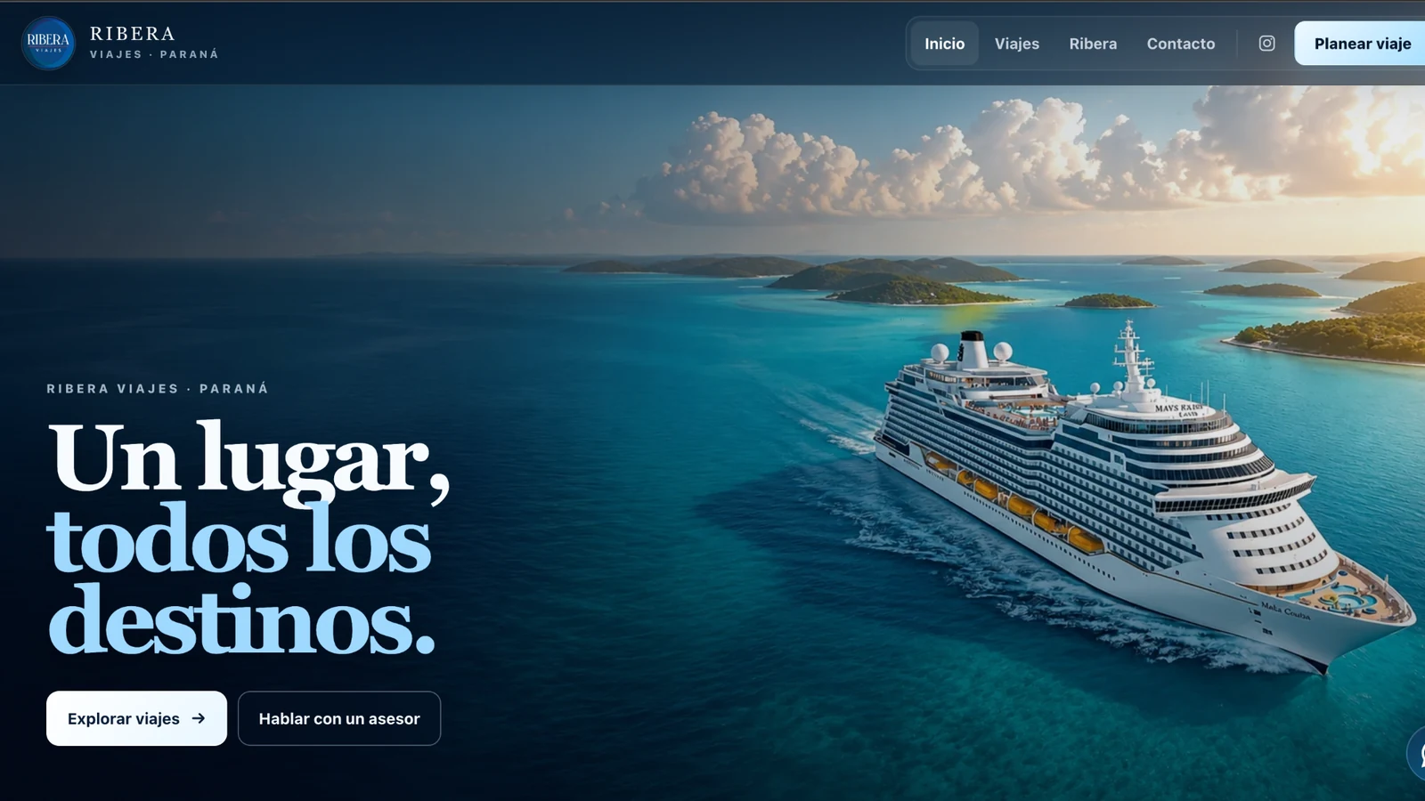Captura del sitio Ribera Viajes